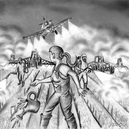 ilustración para Fanzine La Chimenea nº35 - carboncillo, conté, dibujo vectorial, retoque digital